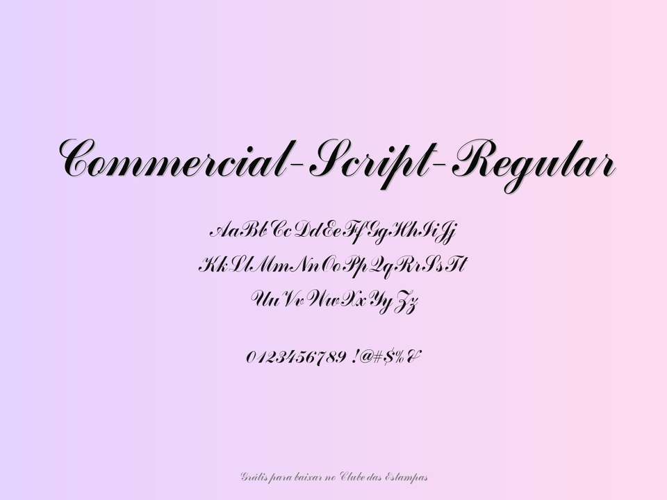 Fonte Commercial Script Regular Grátis Para Baixar