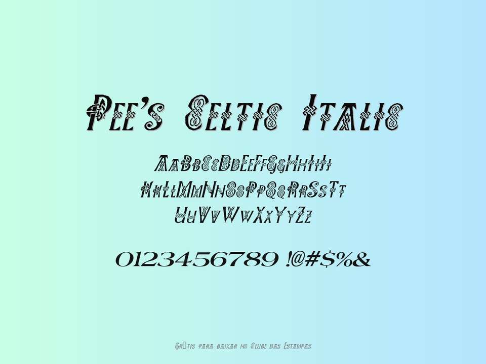 Fonte Pee's Celtic Italic Grátis Para Baixar