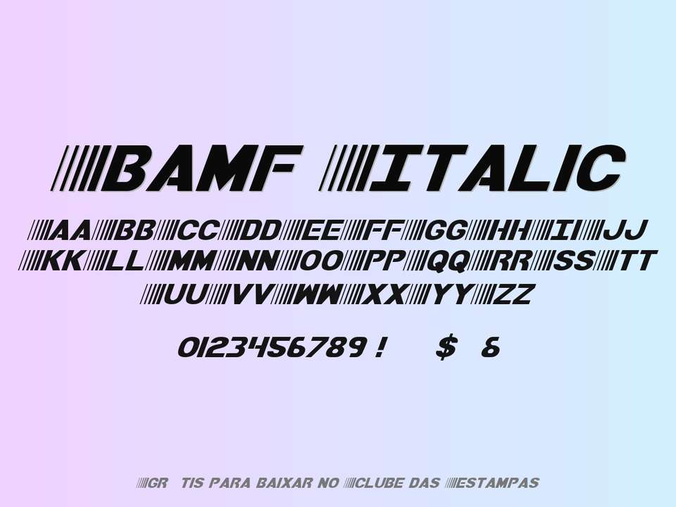 Fonte Bamf Italic Grátis Para Baixar