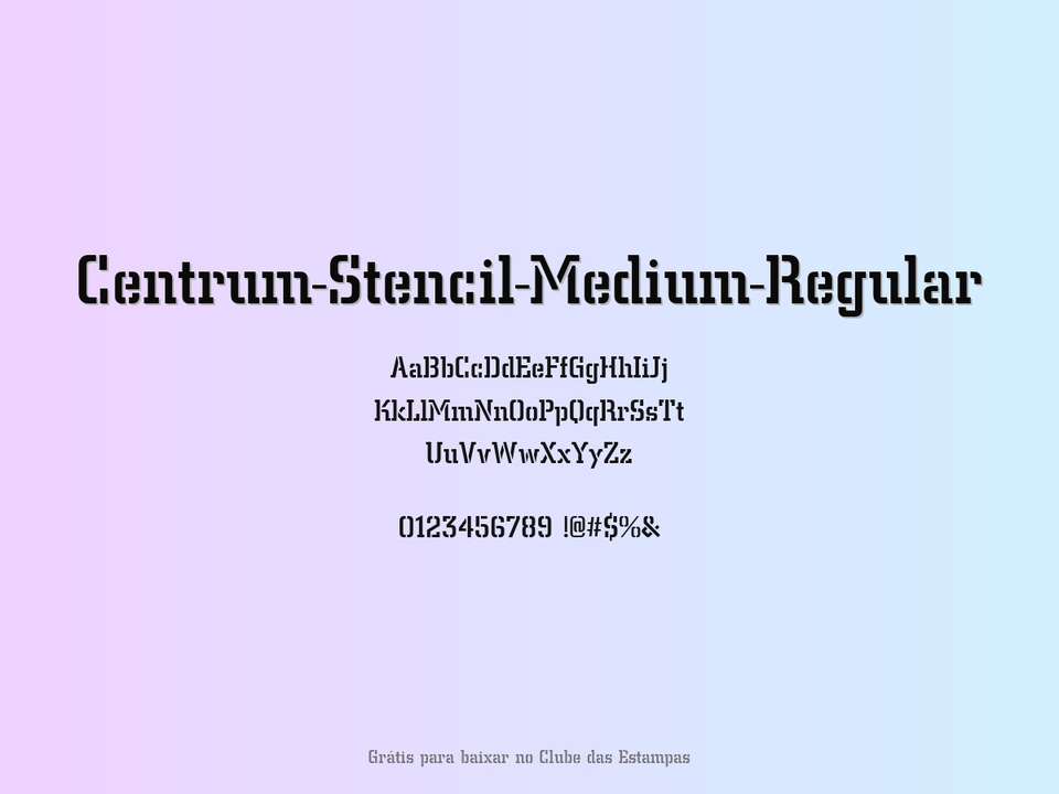 Fonte Centrum Stencil Medium Regular Grátis Para Baixar