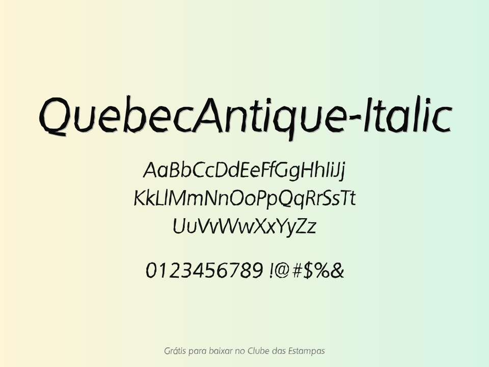 Fonte Quebecantique Italic Grátis Para Baixar