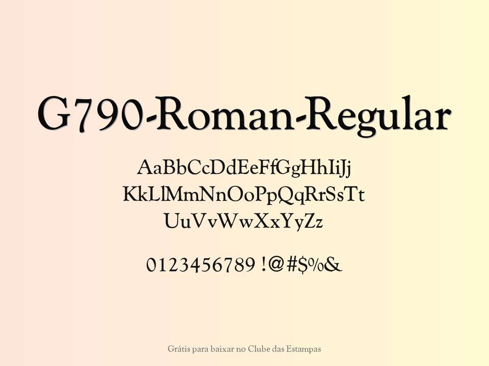 Fonte G790 Roman Regular Grátis Para Baixar