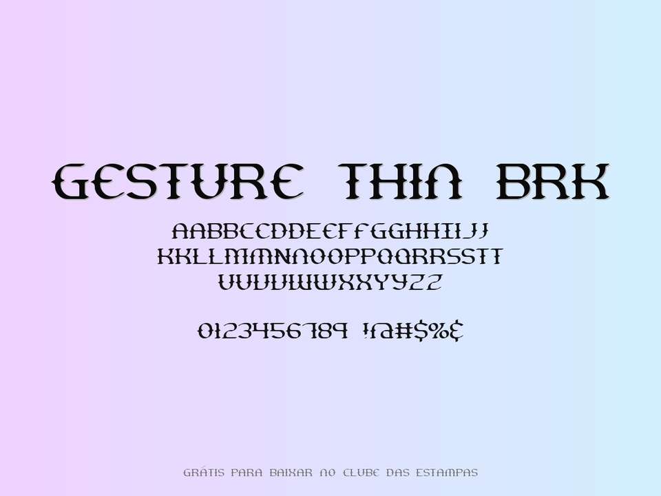 Fonte Gesture Thin Brk Grátis Para Baixar