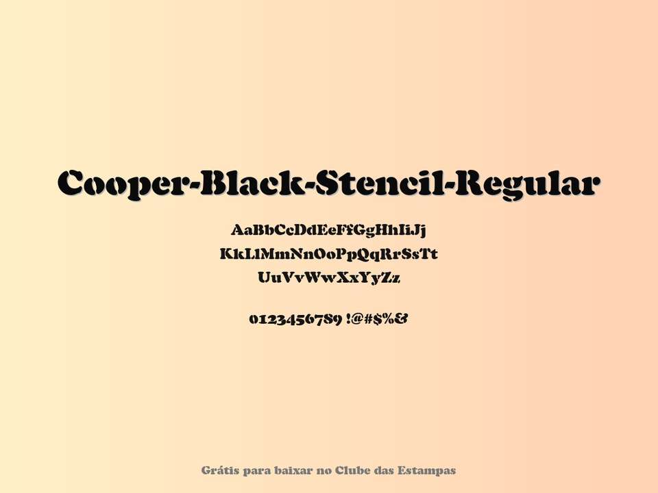 Fonte Cooper Black Stencil Regular Grátis Para Baixar