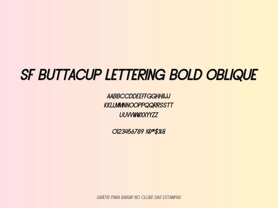 Fonte Sf Buttacup Lettering Bold Oblique Grátis Para Baixar