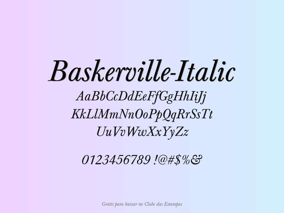 Fonte Baskerville Italic Grátis Para Baixar
