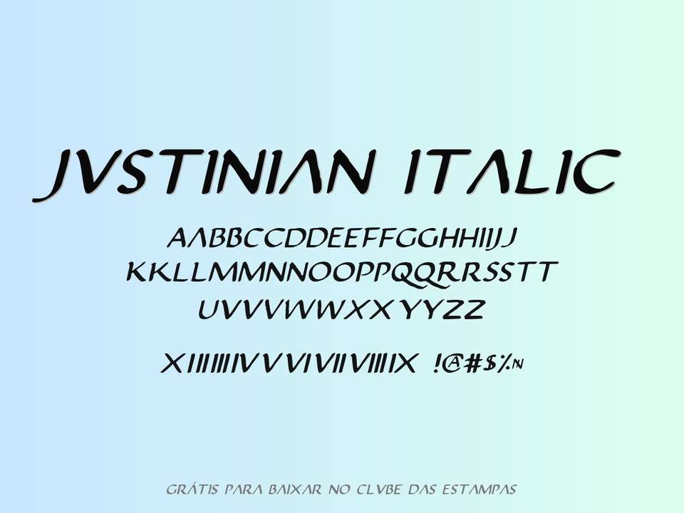 Fonte Justinian Italic Grátis Para Baixar
