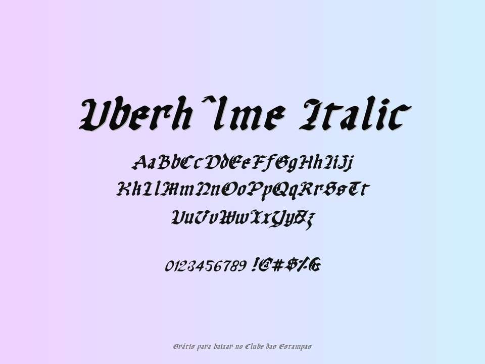 Fonte Uberhˆlme Italic Grátis Para Baixar