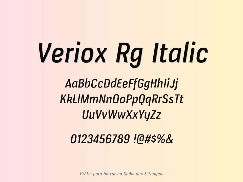 Fonte Veriox Rg Italic Grátis Para Baixar