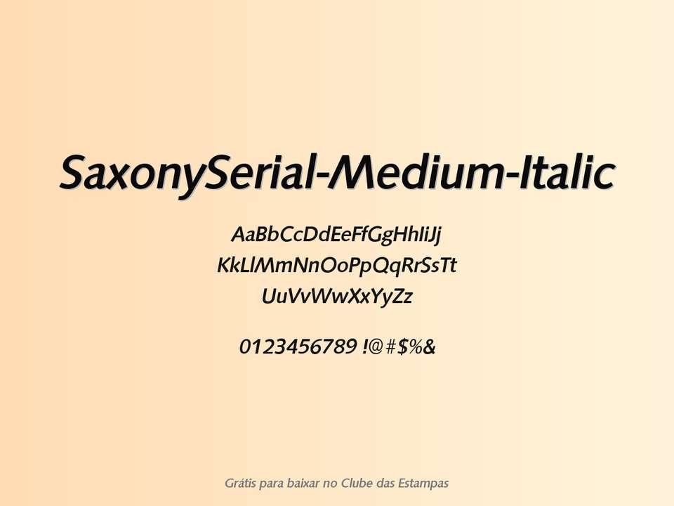 Fonte Saxonyserial Medium Italic Grátis Para Baixar
