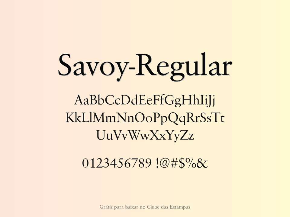 Fonte Savoy Regular Grátis Para Baixar