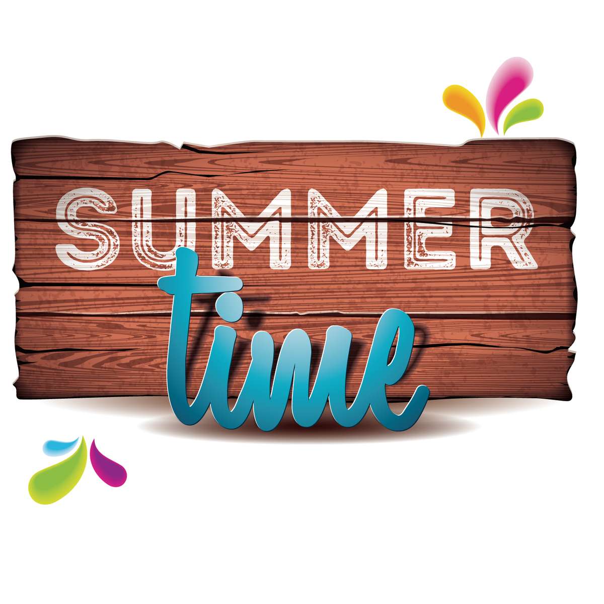 Placa Rústica Summer Time Verão Png Grátis Para Baixar
