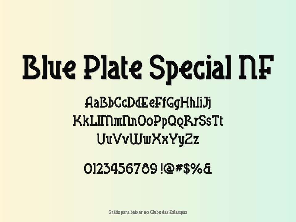 Fonte Blue Plate Special Nf Grátis Para Baixar