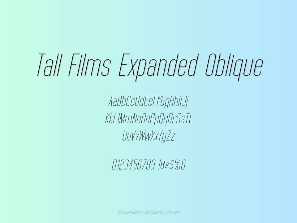 Fonte Tall Films Expanded Oblique Grátis Para Baixar
