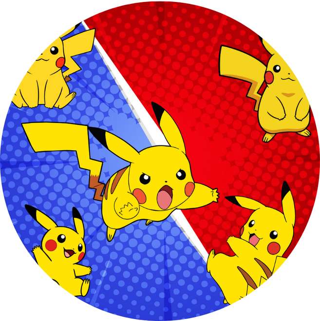 Pikachu Em Fundo Dividido Vermelho E Azul Anime Png Arte Para Caneca Grátis Pra Baixar