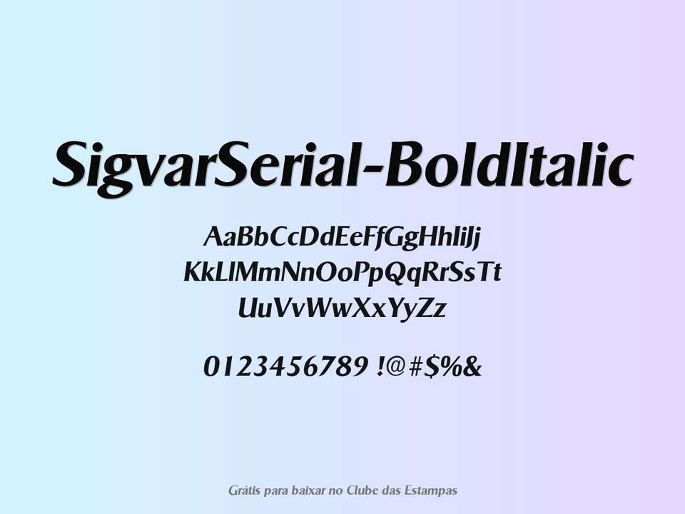 Fonte Sigvarserial Bolditalic Grátis Para Baixar