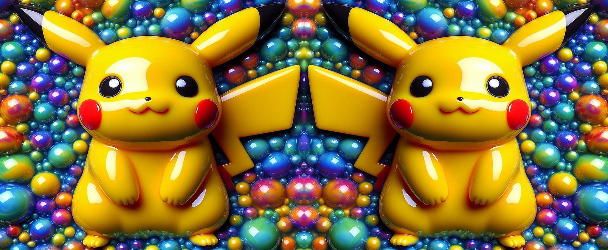 Dois Personagens Pikachu Em Fundo Colorido Desenho Animado Png Arte Para Caneca Grátis Pra Baixar