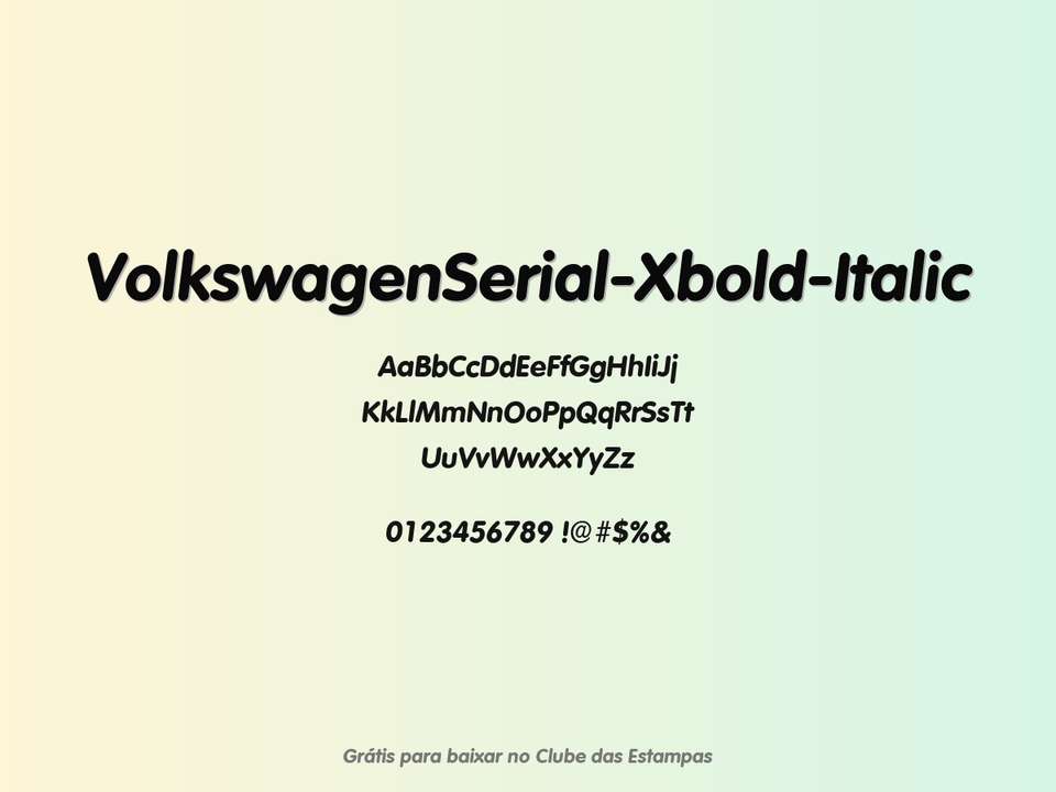Fonte Volkswagenserial Xbold Italic Grátis Para Baixar
