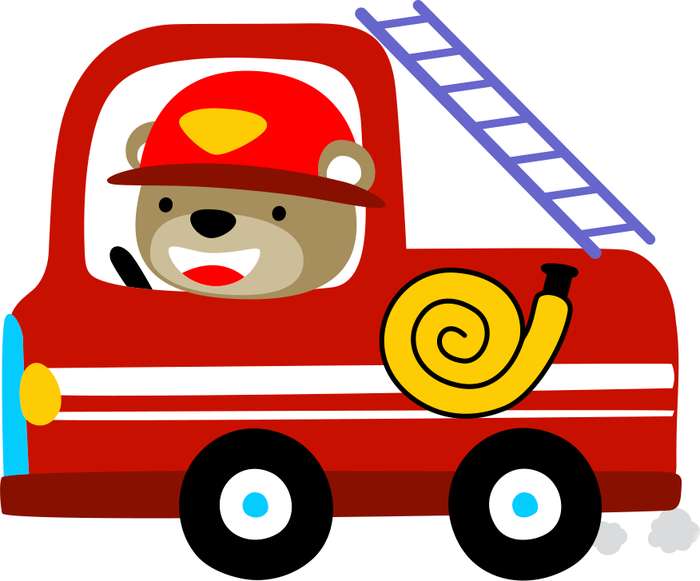 Caminhão De Bombeiros E Ursinho Veículos Png Grátis Para Baixar