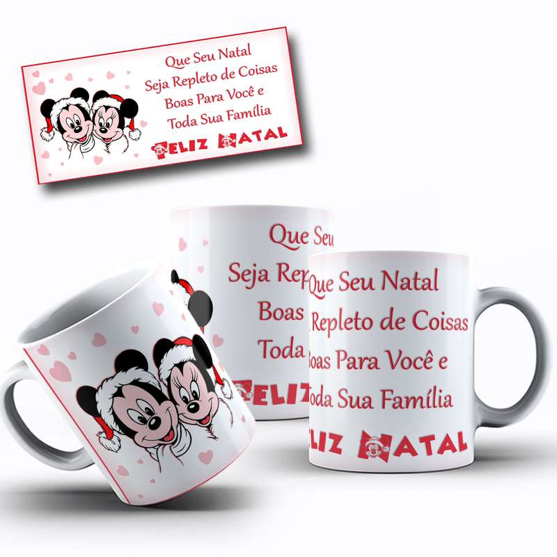 Arte Para Caneca Mickey E Minnie Natal 33