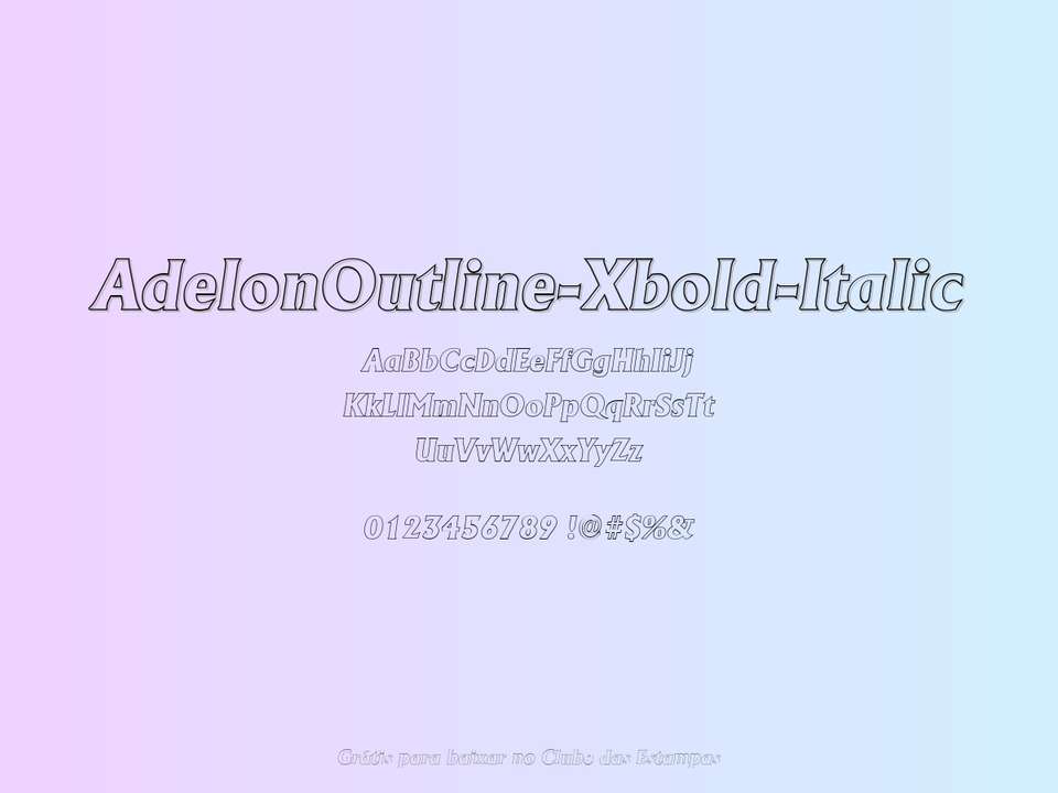 Fonte Adelonoutline Xbold Italic Grátis Para Baixar