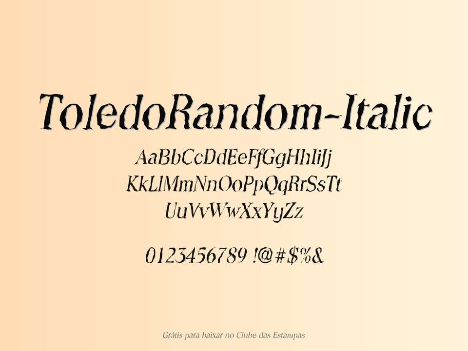 Fonte Toledorandom Italic Grátis Para Baixar
