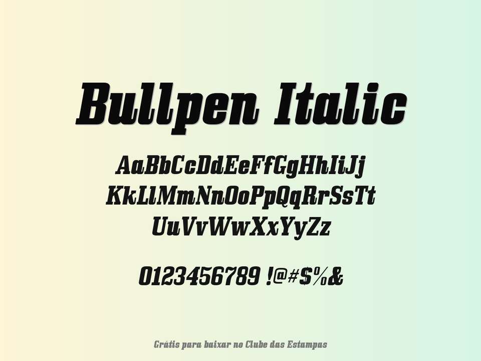 Fonte Bullpen Italic Grátis Para Baixar