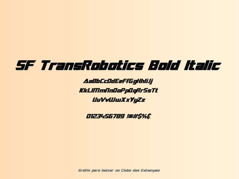 Fonte Sf Transrobotics Bold Italic Grátis Para Baixar