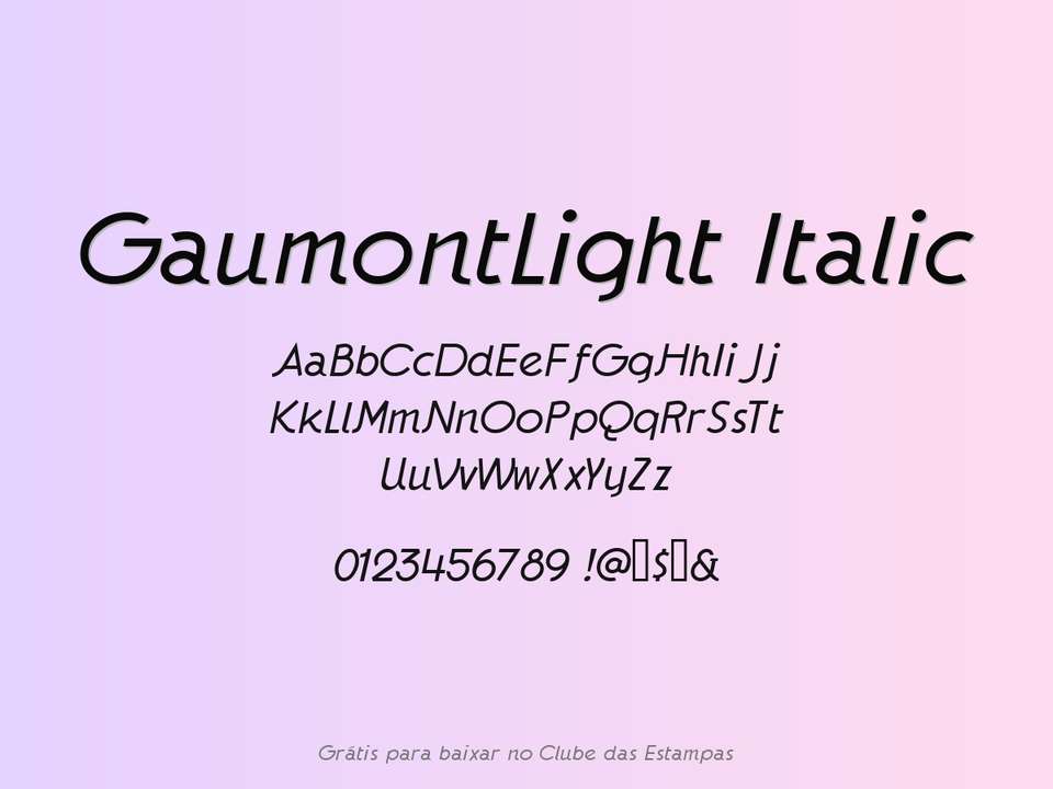 Fonte Gaumontlight Italic Grátis Para Baixar