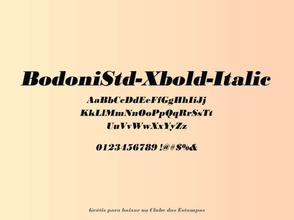 Fonte Bodonistd Xbold Italic Grátis Para Baixar
