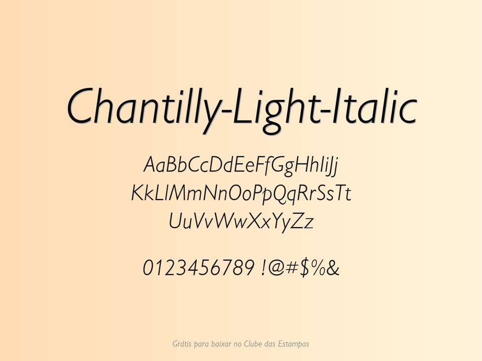 Fonte Chantilly Light Italic Grátis Para Baixar