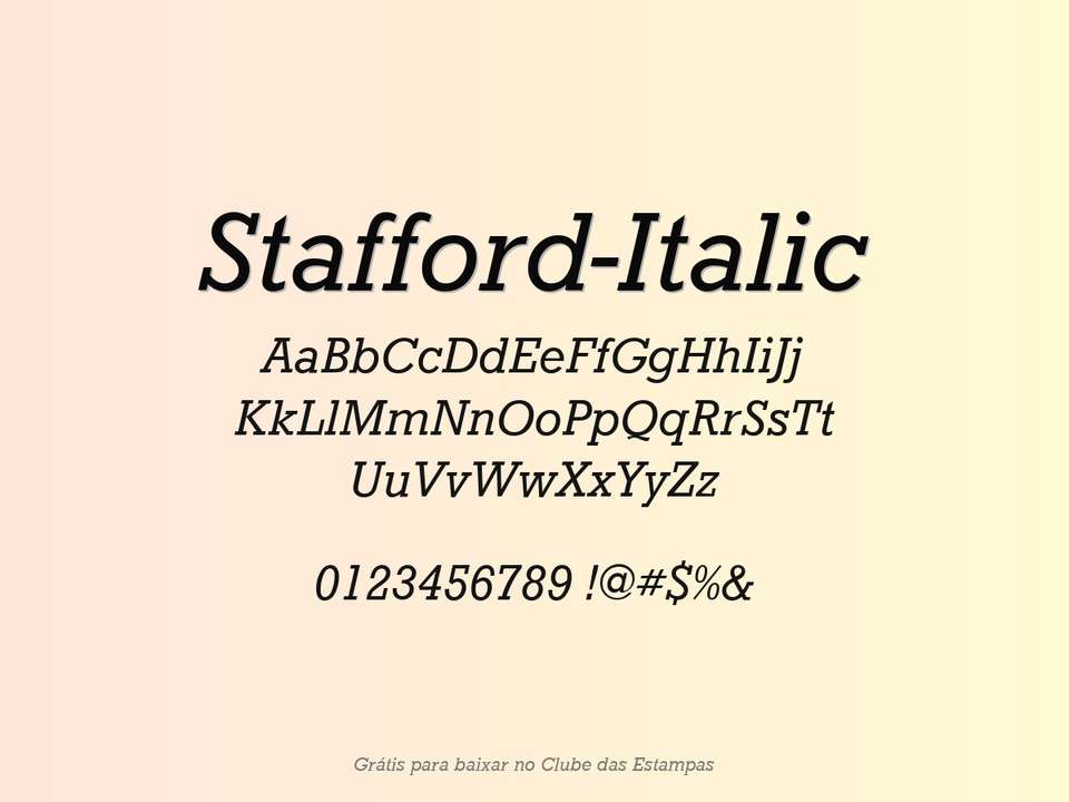 Fonte Stafford Italic Grátis Para Baixar