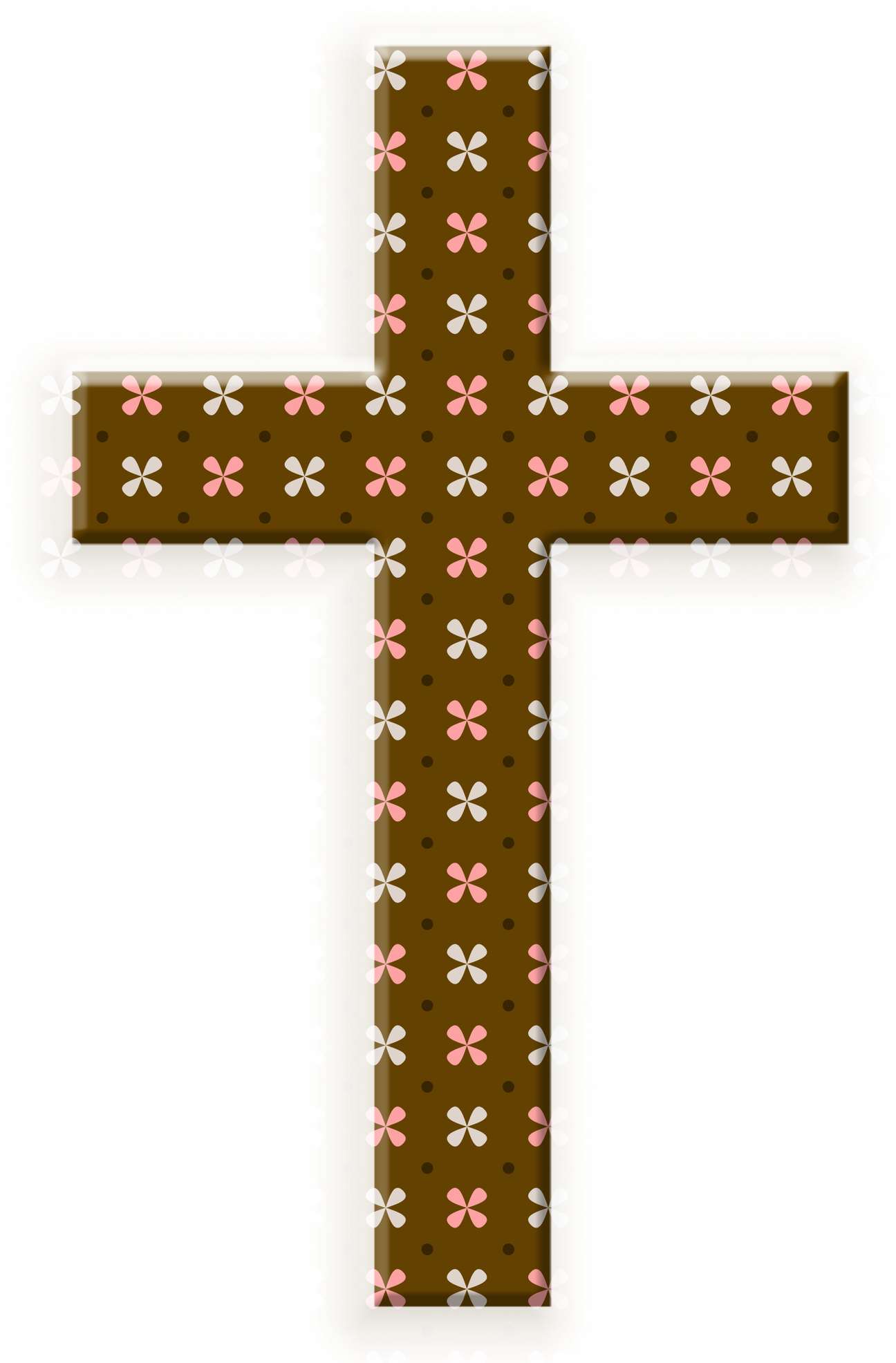 Cruz Decorativa Floral Marrom Decoração Png Grátis Para Baixar