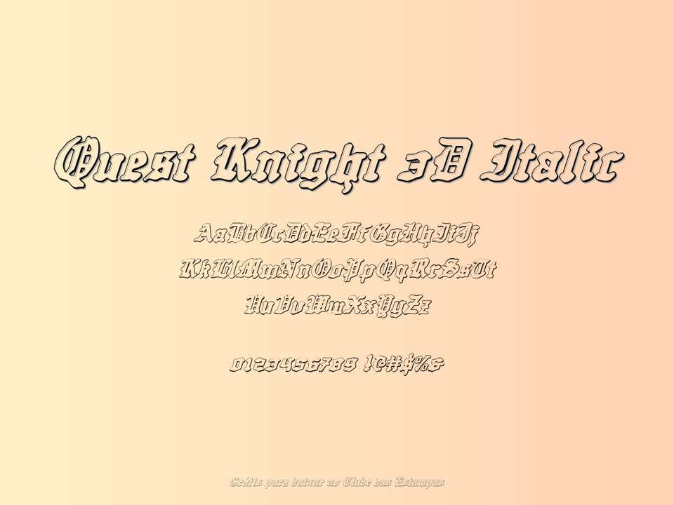 Fonte Quest Knight 3d Italic Grátis Para Baixar