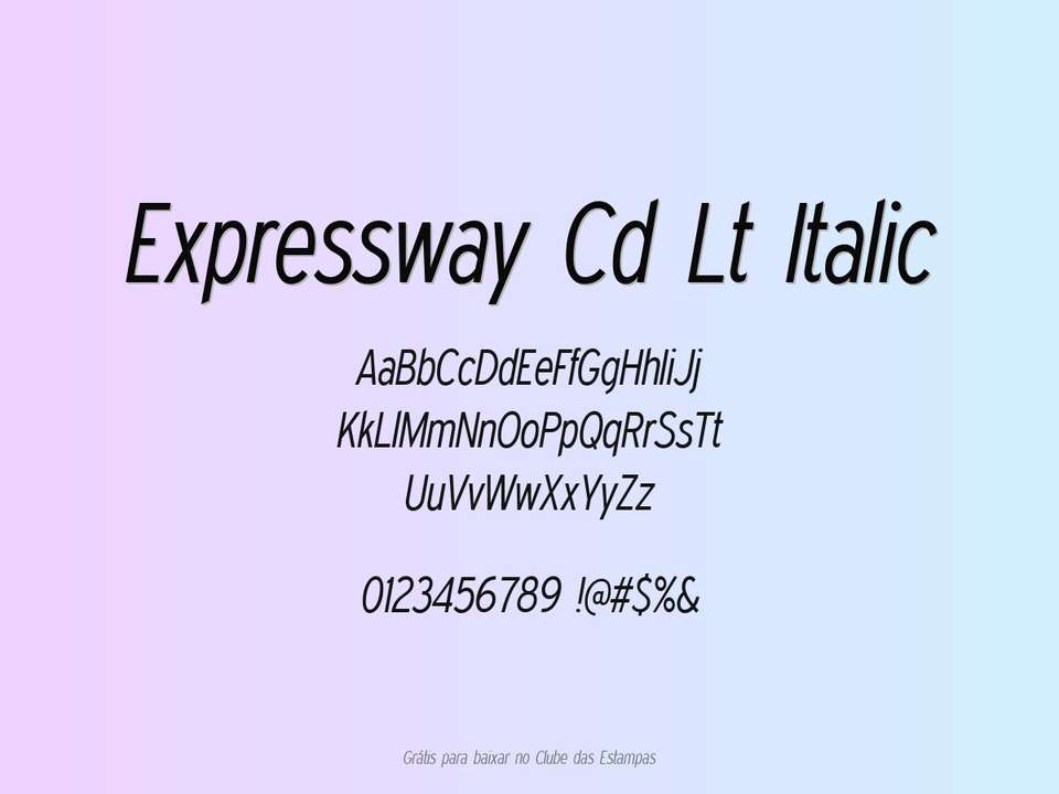 Fonte Expressway Cd Lt Italic Grátis Para Baixar