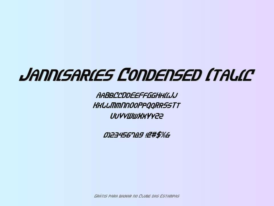 Fonte Jannisaries Condensed Italic Grátis Para Baixar