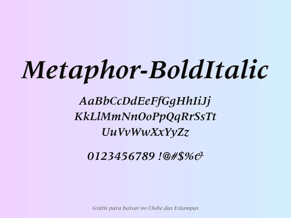 Fonte Metaphor Bolditalic Grátis Para Baixar