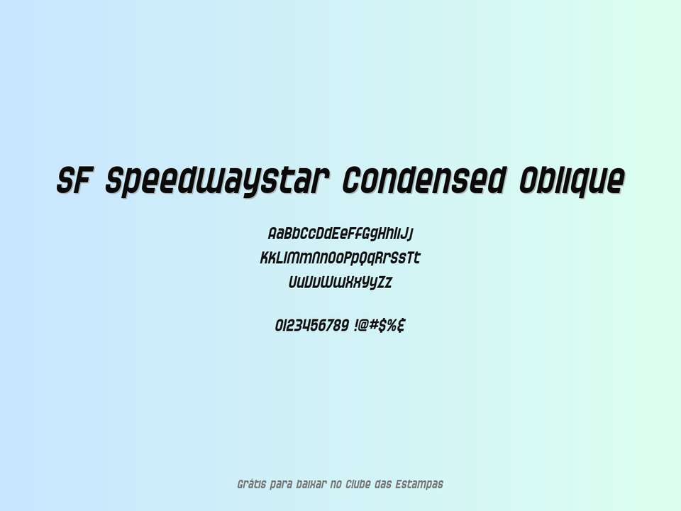 Fonte Sf Speedwaystar Condensed Oblique Grátis Para Baixar