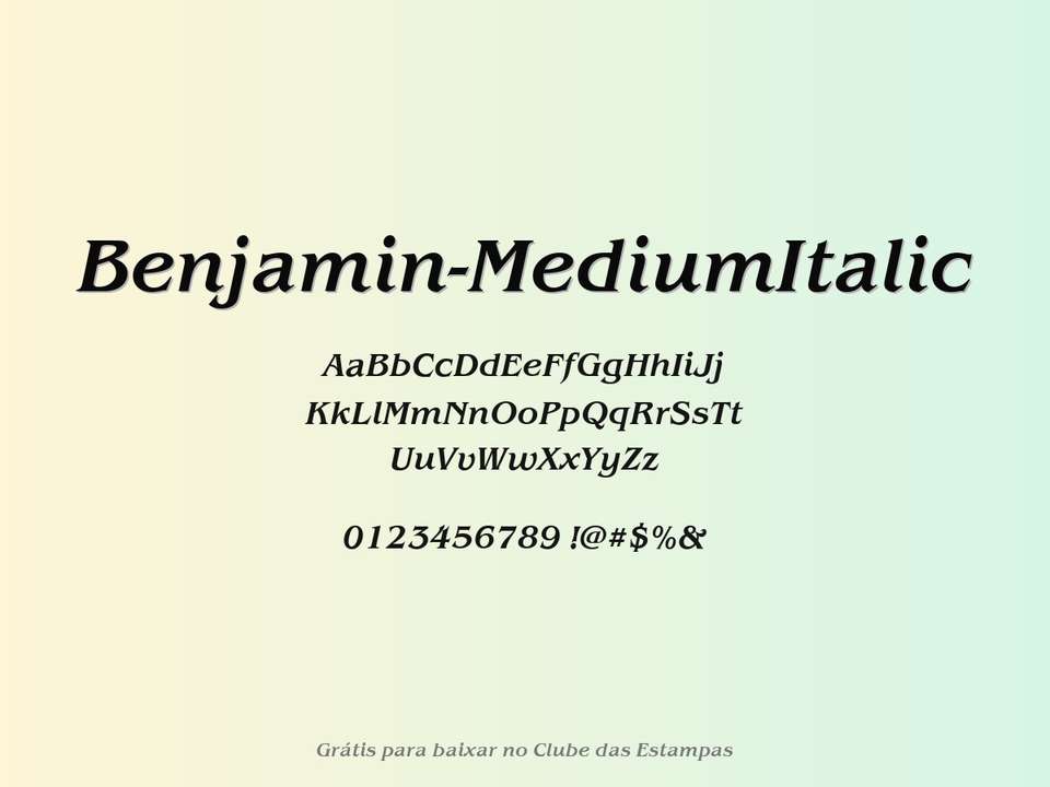Fonte Benjamin Mediumitalic Grátis Para Baixar