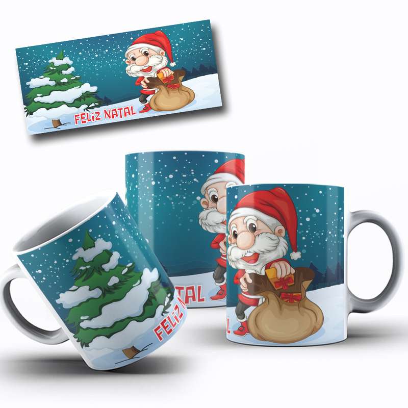 Arte Para Caneca Feliz Natal Personagem Natalino Cartoon 9