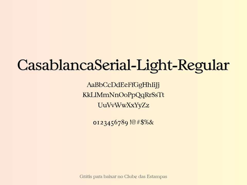 Fonte Casablancaserial Light Regular Grátis Para Baixar