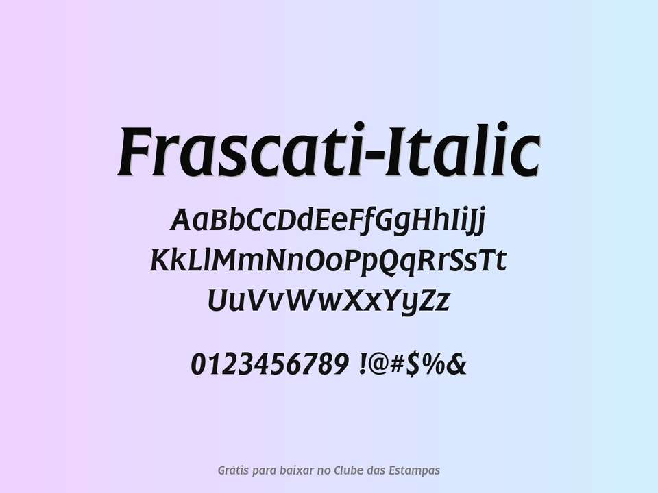 Fonte Frascati Italic Grátis Para Baixar