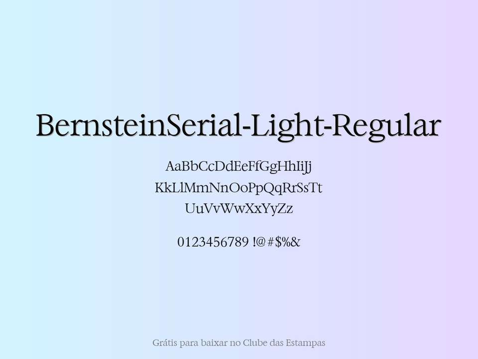 Fonte Bernsteinserial Light Regular Grátis Para Baixar