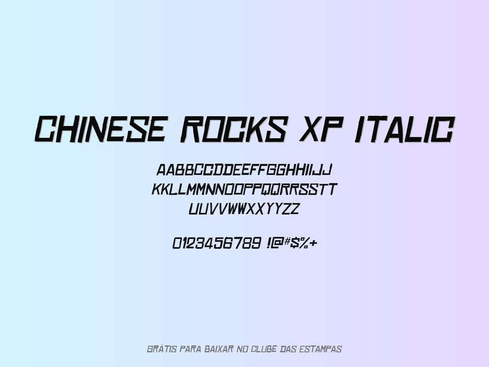 Fonte Chinese Rocks Xp Italic Grátis Para Baixar