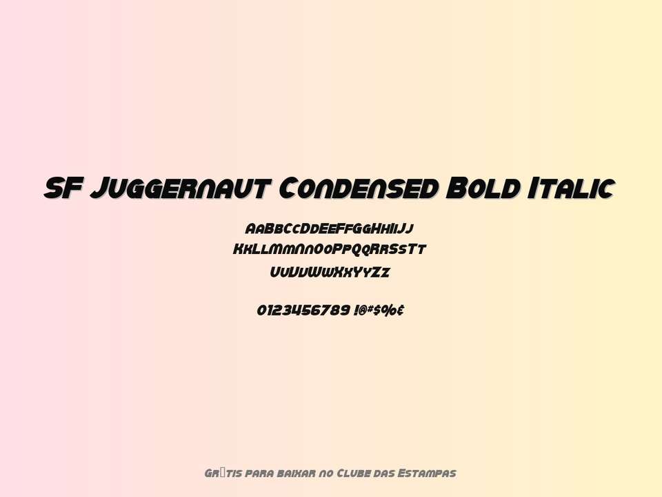 Fonte Sf Juggernaut Condensed Bold Italic Grátis Para Baixar