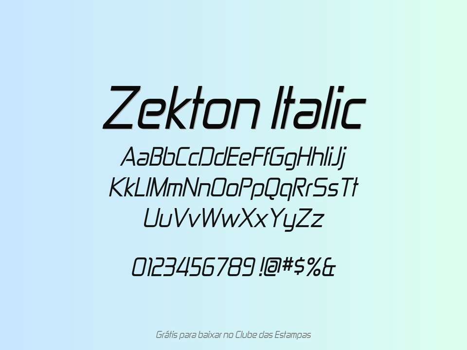 Fonte Zekton Italic Grátis Para Baixar