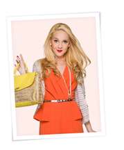 Modelo Loira Em Vestido Laranja Moda Png Grátis Para Baixar