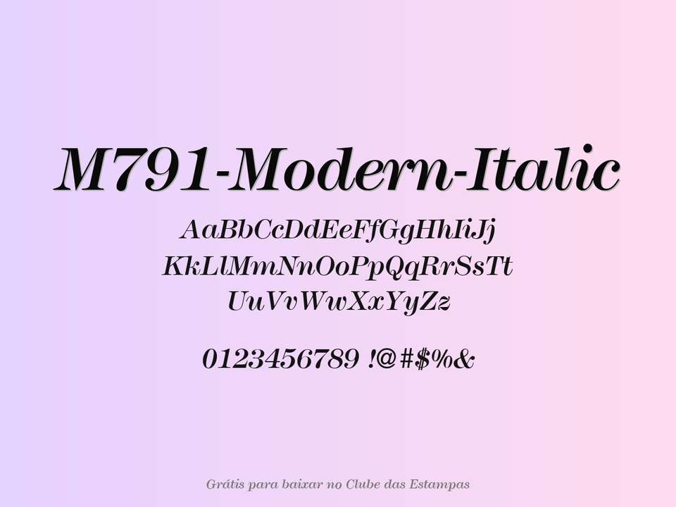 Fonte M791 Modern Italic Grátis Para Baixar