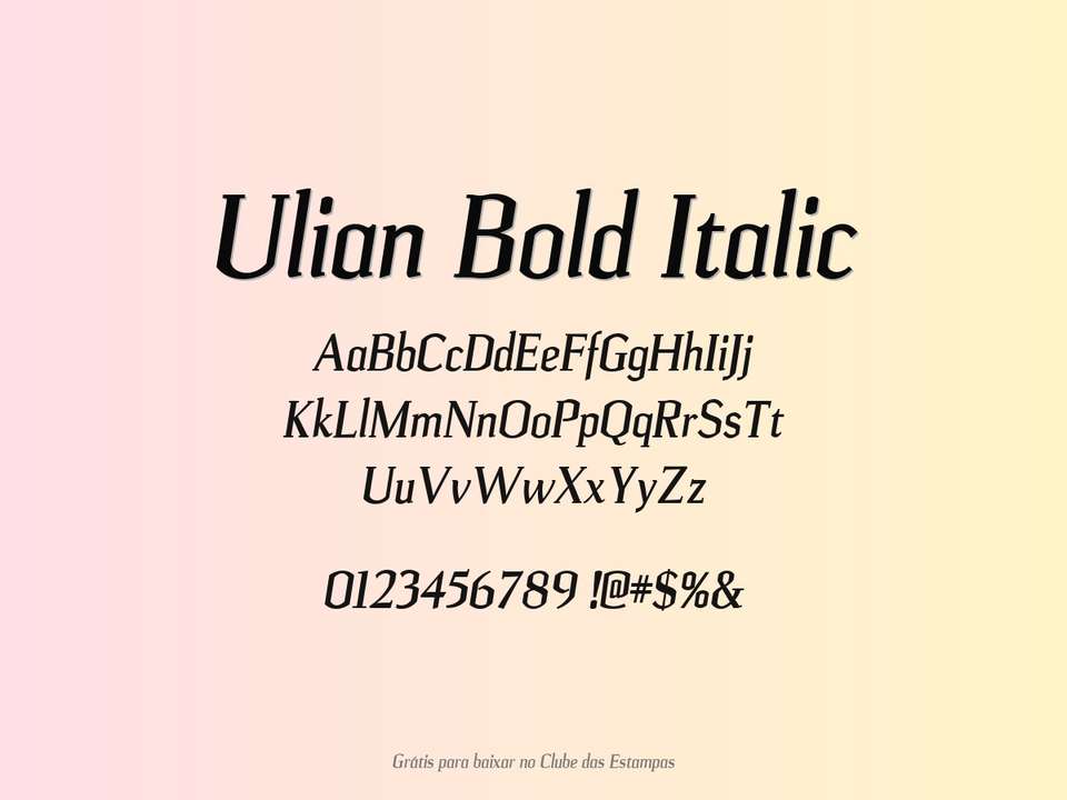 Fonte Ulian Bold Italic Grátis Para Baixar
