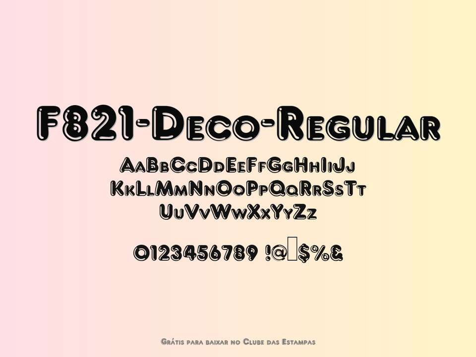 Fonte F821 Deco Regular Grátis Para Baixar